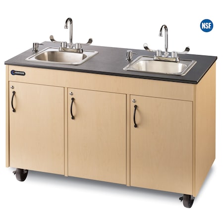 Ozark River Mfg Lil' Premier Child Height 2-Basin Hot & Cold Water Portable Sink CHDXM-HD-SS1N